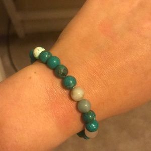 Multi-blue color beaded bracelet